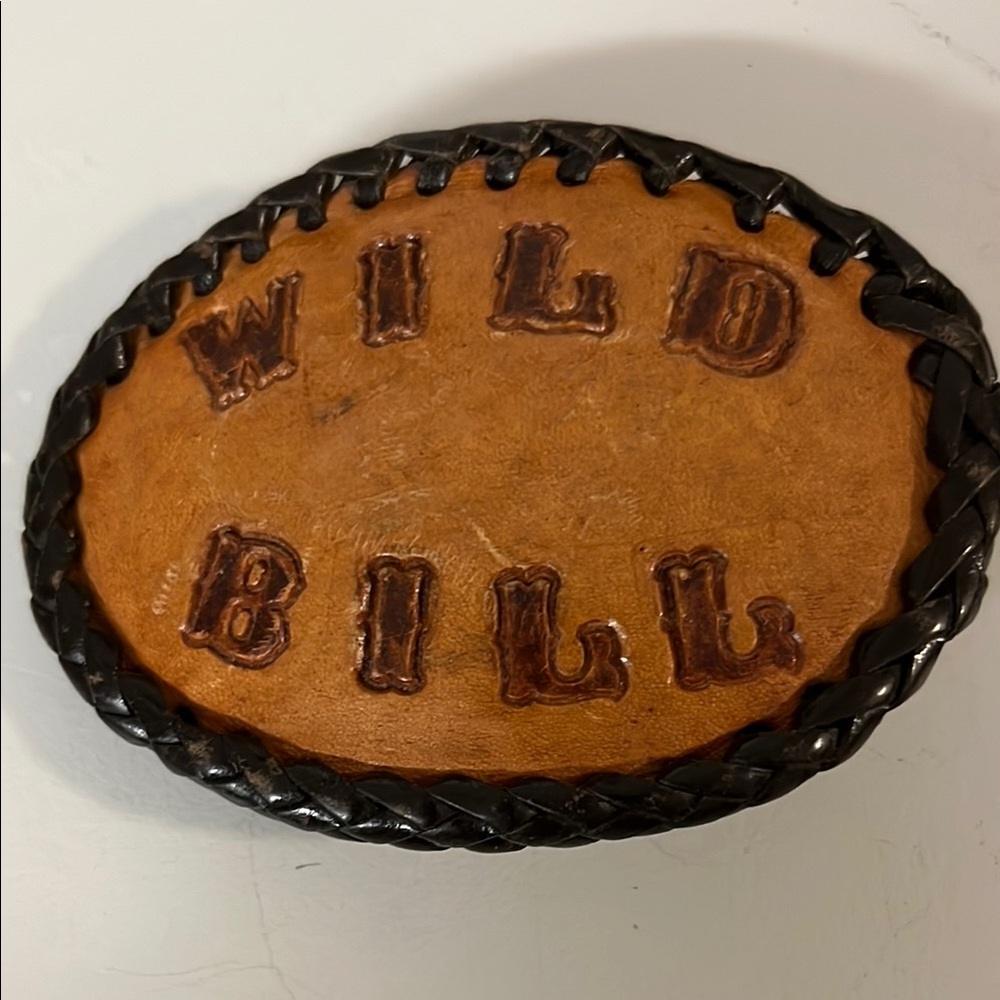 Wild Bill Leather Belt Buckle Vintage